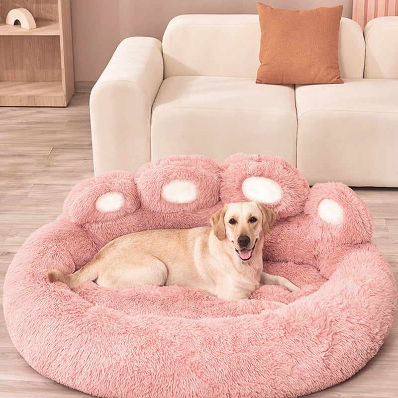 Fluffy Dog Bed Winter Warm Large Pet Products Small Sofa Baskets Pets Kennel Mat Puppy Cats Supplies Basket Blanket Accessories
