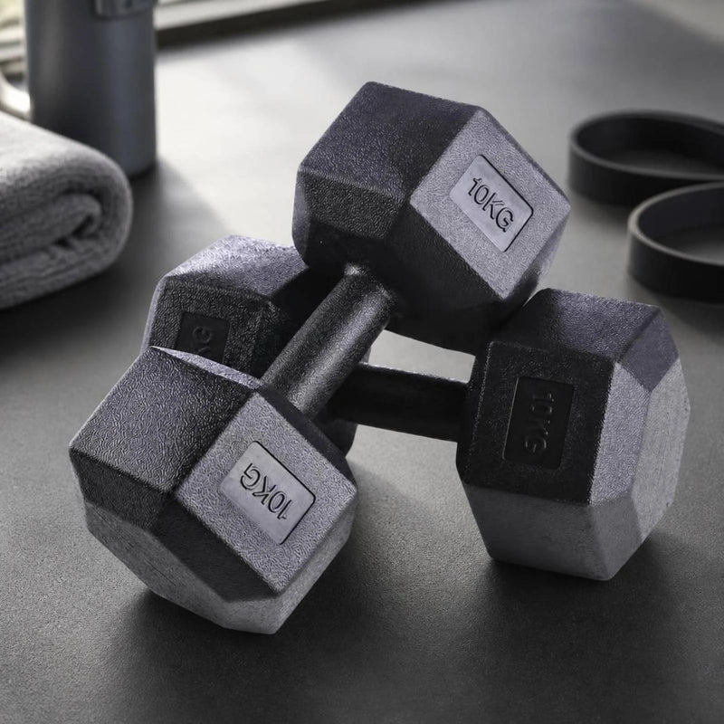 Hex Dumbbells Cast-Style Hexagonal Flat-Sided Strength | SAMAG