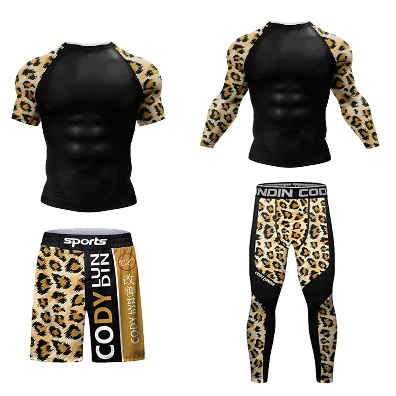 Cody Lundin Durability MMA BJJ Rash Guard Tight Exercise Jogging T - Shirts+Pants 3D Print Compression - View 25 | SAMAG
