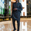 White Kaunda Suit Tuxedo Outfits Summer Short Sleeve Tops Pants with Pockets African Ethnic Casual Clothing Men Tuxedo 2PCS Suit