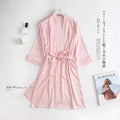 Women Wedding White Bride Robe Morning Gown 3/4 Sleeve | SAMAG