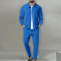 Men's tracksuit zipper cardigan running suit Jacket Pants 2 Piece Set Sports Autumn Sportswear - View 6 | SAMAG