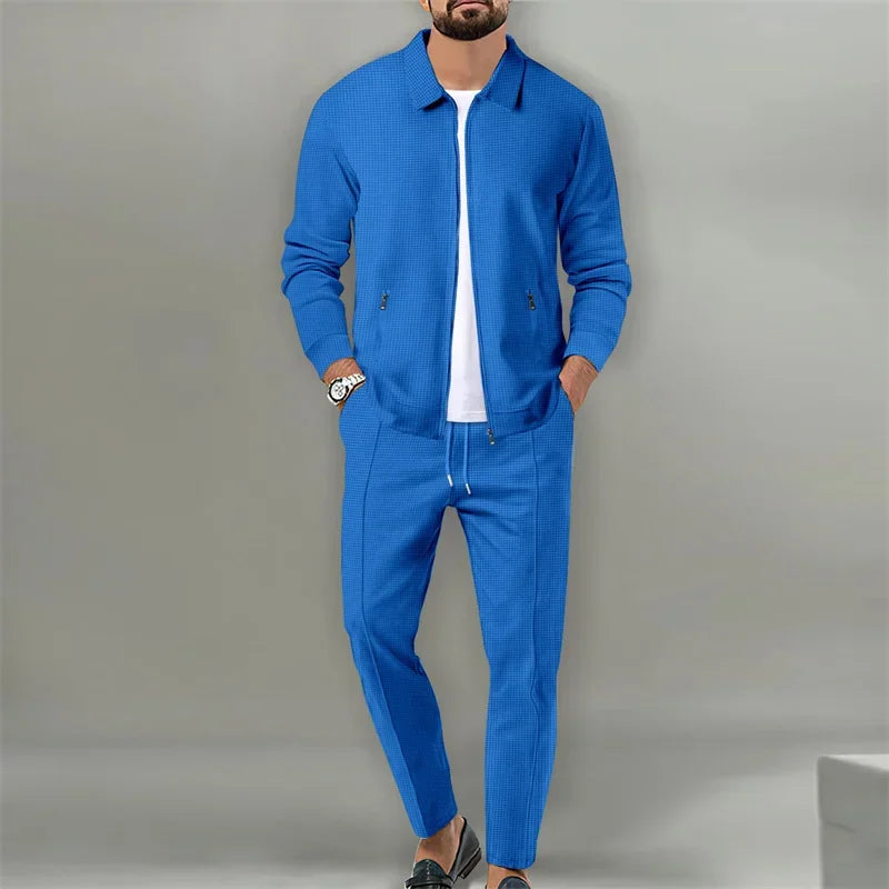 Men's tracksuit zipper cardigan running suit Jacket Pants 2 Piece Set Sports Autumn Sportswear - View 6 | SAMAG