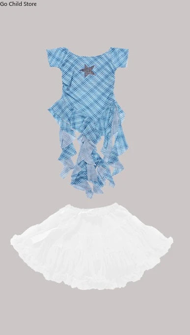 Girls K - pop Off Shoulder Crop Top Tutu Skirt Kids Hip Hop - View 21 | SAMAG