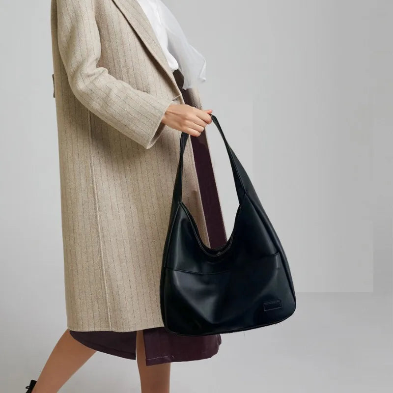 Soft Faux Leather Large Hobo Shoulder Tote Bag Wide Strap Big Capacity Women Casual Daily Work Shopping Commute Handbag Purse