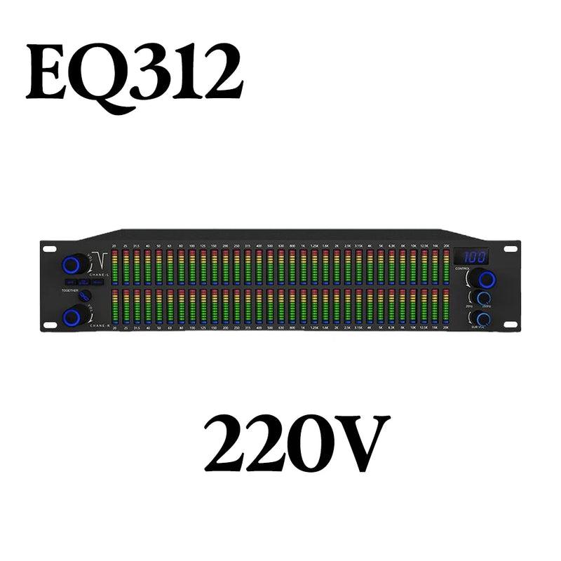 Paulkitson EQ312 Professional Digital 2U 31-band Graphic Audio Equalizer Processor Home Karaoke Speaker Management System