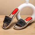 Women's New Summer Simple and Comfortable Handmade Hemp Bottom Sandals Beach Slippers