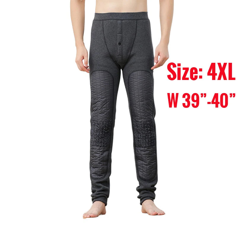 190cm 200 Cm Tall Men's Pant Fleece-lined Long Johns Male Extral Long Length Winter Thermal Underwear Pajama Legging Tight Wear
