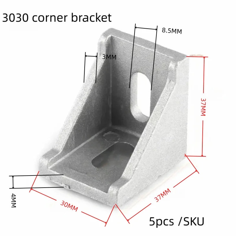 Corner Bracket 2020 3030 4040 Aluminum Profile Extrusion Connector Accessories Fastener Parts Fittings for 3d Printer DIY CNC