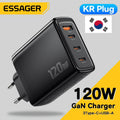 Essager 120W GaN Charger 4 in 1 USB C PD Fast Charger For Macbook Laptop iPhone 17 16 15 14 Pro Max Samsung iPad Quick Charger