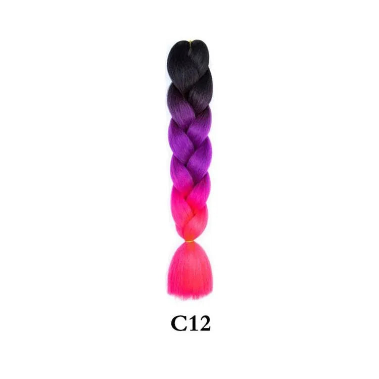 Tereshar 1Pcs 24inch 100g Synthetic Braiding Hair Extensions Jumbo Braiding Hair Twist Crochet Braids Hair for Women