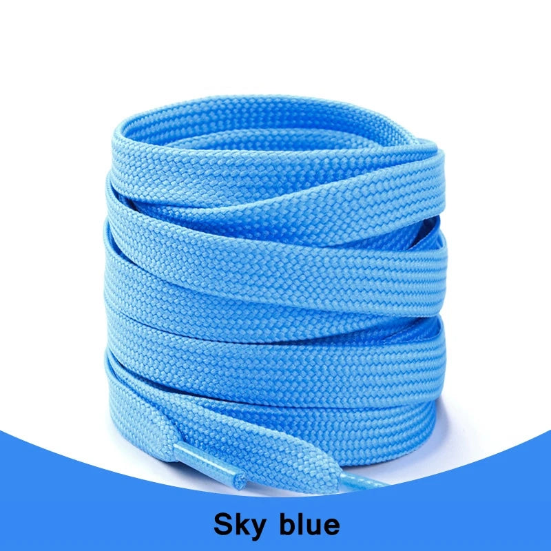 Classic Solid Color Laces 0.8cm Wide Flat Shoes Sneakers shoelaces Shoe Accessories 100/120/140cm shoelace 1Pair