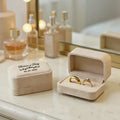 Personalized Flannel Ring Box - Custom Initials & Date, Custom Engagement Ring Box Wedding Jewelry Box, Elegant Jewelry Box