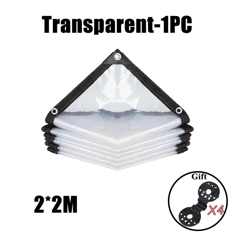 Thick Transparent PVC Tarp Heavy Duty Waterproof Weatherproof Cover for Outdoor Patio Garden Balcony Greenhouse and Rain Shelter