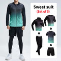 5/3/2/1 Piece Men's Four Seasons Multi-match Combination Sports Suit Gradual Zipper Jacket Running Fitness Short-sleeved Shorts