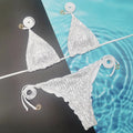 Sexy glitter sequine plain bikinis sets two pieces thong | SAMAG