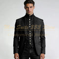Tailor Made Men's Suits Denim Single Breasted Notch Lapel Slim Fit 3 Piece Jacket Pants Vest Full Sets Elegant Male Clothing