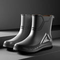 Rain Shoes Men's Medium Tube Non-slip Waterproof Shoes Outdoor Water Boots Thermal Short Tube Rubber Shoes Men