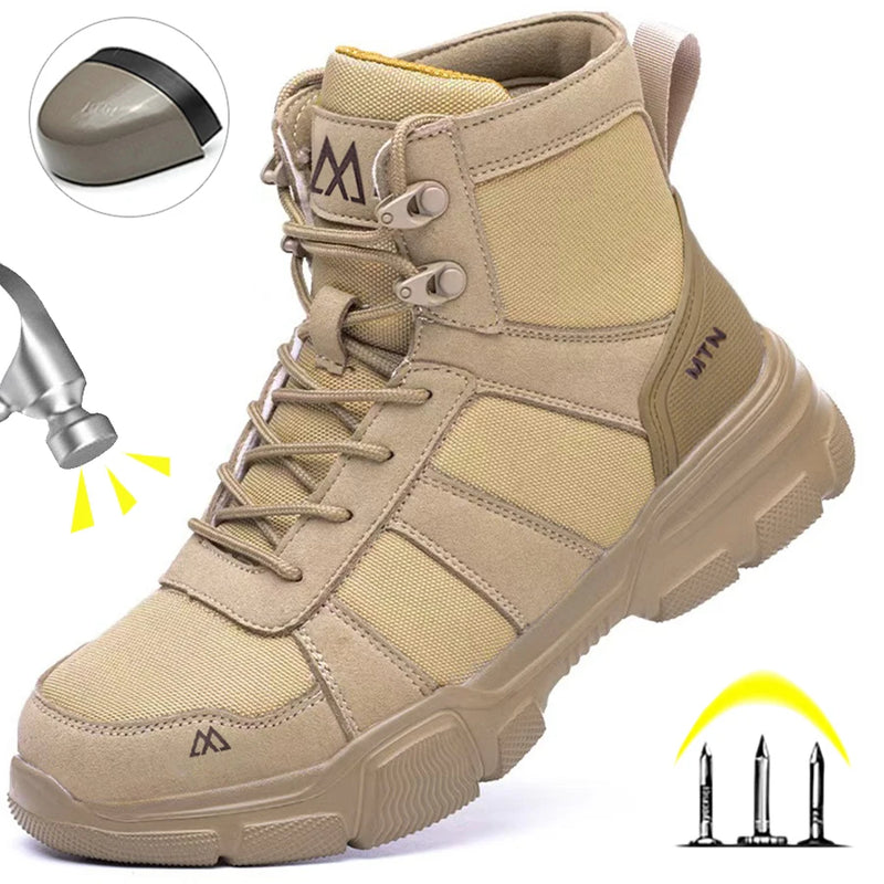 Lightweight Indestructible Steel Toe Safety Work Shoes Puncture Resistant Non Slip Tactical Work Sneakers for Men Women