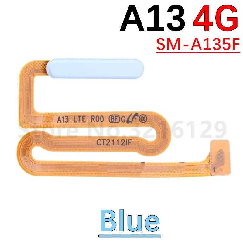 New For Samsung A13 A135 A136 A137 A03s A037 Home Button Fingerprint Sensor Flex With Power Key Button Flex Cable