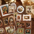 2Pcs/set Hard Sticker Relief Oil Painting Decorative Decal Poetry Seal for Diary Planner Scrapbook School Supply Stationery