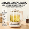 SUNATUR Kettles Electric Glass 220V Multifunction Health Pot Milk Fruit Tea Coffee Water 800W 24-hour Heat Preservation