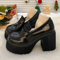 2026 New Retro Le Fu Shoes  Thick Soled High Heels Daily Luxury Women's Solid Color Temperament Mary Jane with Follow-up Shoes