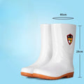Men White Rain Boots Knee High Mid Calf Rubber Waterproof Winter Warm Outdoor Garden Fishing Work Shoes