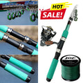 Telescopic Spinning Sea Fishing Rod and Reel Combo Superhard Short Jigging Pole 1.8-3.6m Baitcasting Wheel 5.2:1 High Speed