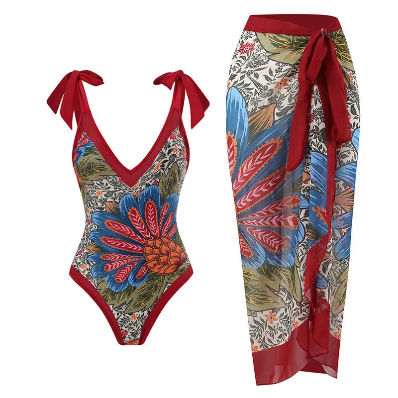 Fashion Women Cover Swimsuit Retro Print Gorgeous - Visuel 9 | SAMAG