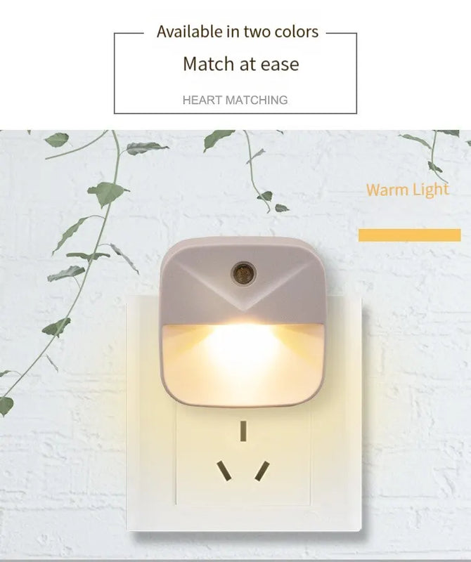 LED Night Light, EU Plug-in Smart Wireless Light Control Sensor Light, 220V Wall Light For Home Corridors, Bathrooms, Hallways