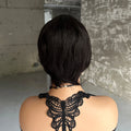 Straight Short Pixie Cut Wigs With Bangs For Women Ombre Brown Red Brazilian Human Hair Wigs Full Machine Made Wigs