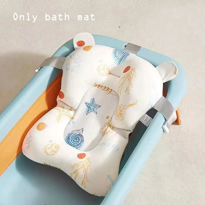 Baby Bath Seat Support Mat  Infant Anti-Slip Soft Comfort Body Cushion Foldable Baby Bath Tub Pad Chair Newborn Bathtub Pillow