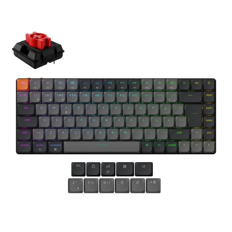 Keychron K3 V3 QMK Wireless Custom Mechanical Keyboard (ISO Layout) Low Profile Switch LSA Shine-through keycaps