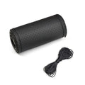 Universal Leather Car Steering Wheel Stitch On Wrap Cover Fit for 38cm 14" DIY Sewing Breathable and Anti Slip Black Grey Beige