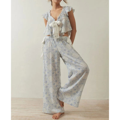 Combhasaki Women Floral Print Loungewear Pjs Set Fly | SAMAG