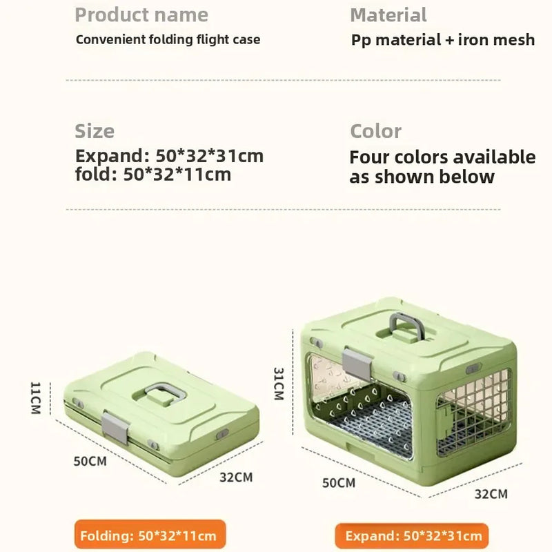Pet Supplies Portable Pet Air Bag Folding Dog Suitcase Out Car Carrying Large Capacity Cat Checked Transparent Box
