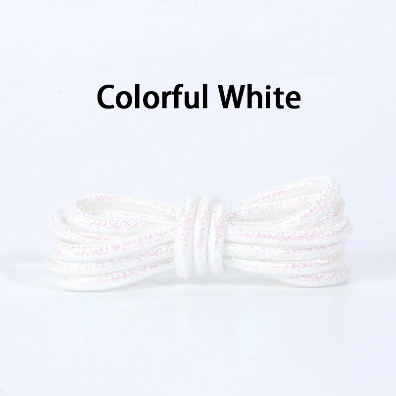 Bling Sparkle Shoe Laces for Glitter Round Shoelaces - Colorful Shiny Metallic Replacement Laces - Sneakers Boots & Casual Shoes