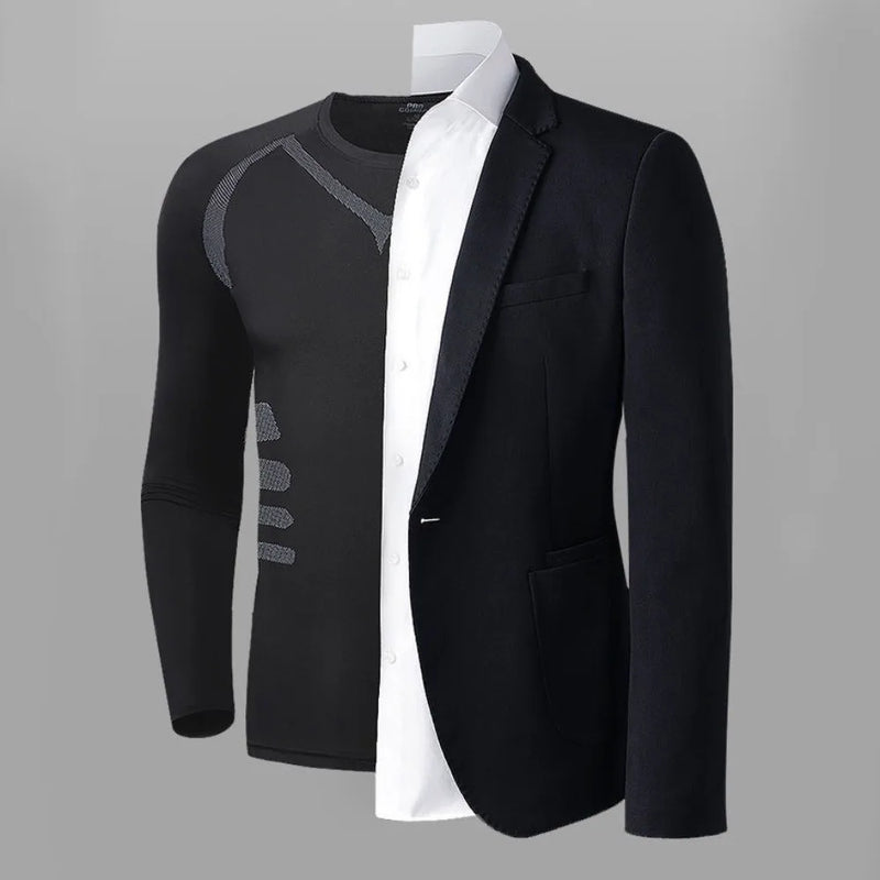 2PCS Set Quick-drying Men's Ski Thermal Underwear Tight-fitting Elastic Fleece Fitness Suit Comfortable Soft Tops Pants Set