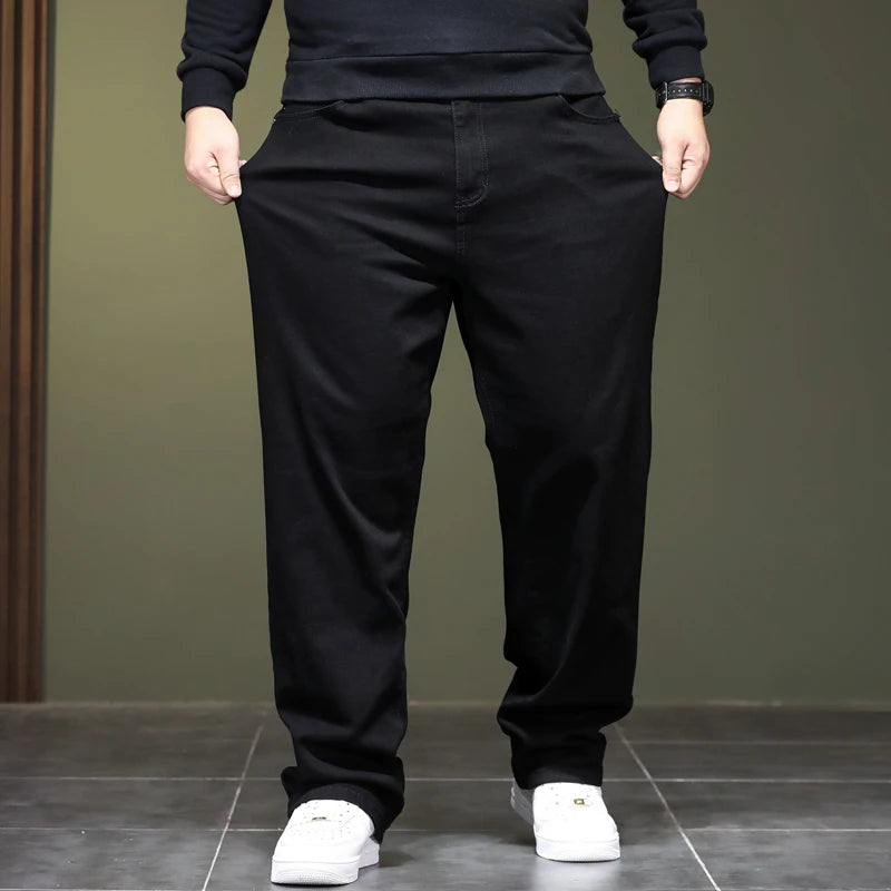 Extra Large Size 48 Men's Jean Straight Leg Loose Denim | SAMAG