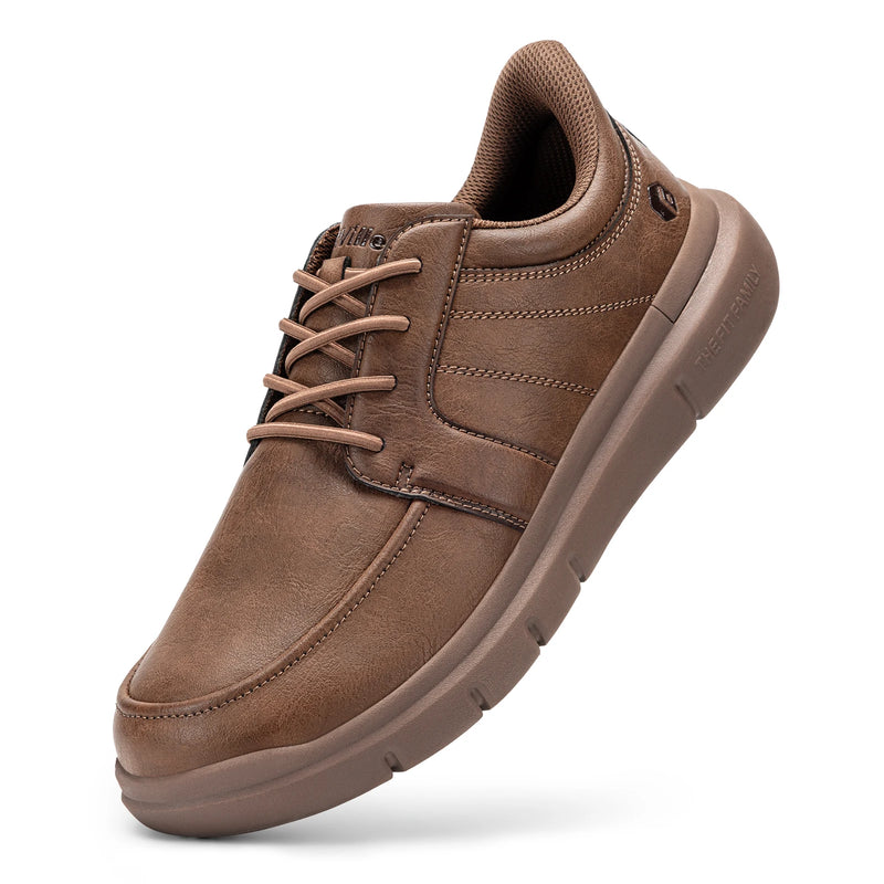 FitVille Wide Slip On Shoes For Men'S Lightweight Casual Dress Oxfords Shoes Business Walking Sneakers With Arch Support