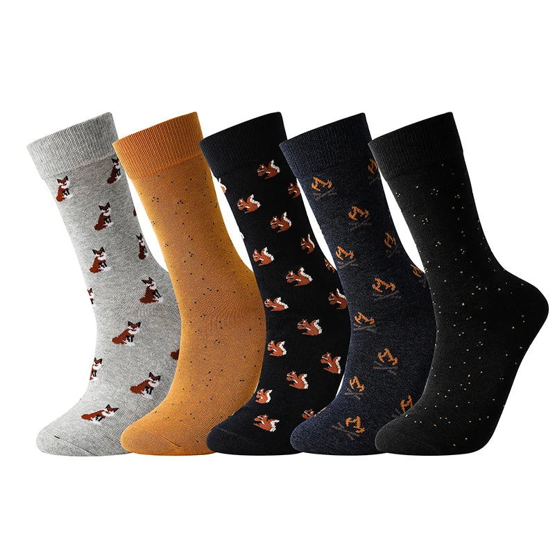 5 Pairs Men's Socks Cotton Business New Fashion Funny | SAMAG