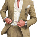 Men‘s Linen Pant Suit Set Plus - size Black Blue Single Button 2 - Piece Summer Business Formal Casual - View 15 | SAMAG