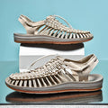 Summer Men Sandals Women Slippers Weaving Design Beach Sandals Breathable Casual Flat Sandals Outdoor Couples Sandals Size 48