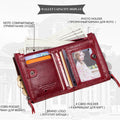 CONTACT'S Fashion Genuine Leather Women Wallet Bifold Card Holder Coin Purse Small Women's Purse Money Clip Men Pocket Wallets