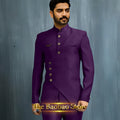 Matching Design Men's Suit 2pcs African/Indian Safiri Attire Customized Set with Gold Button for Wedding Party Formal Events