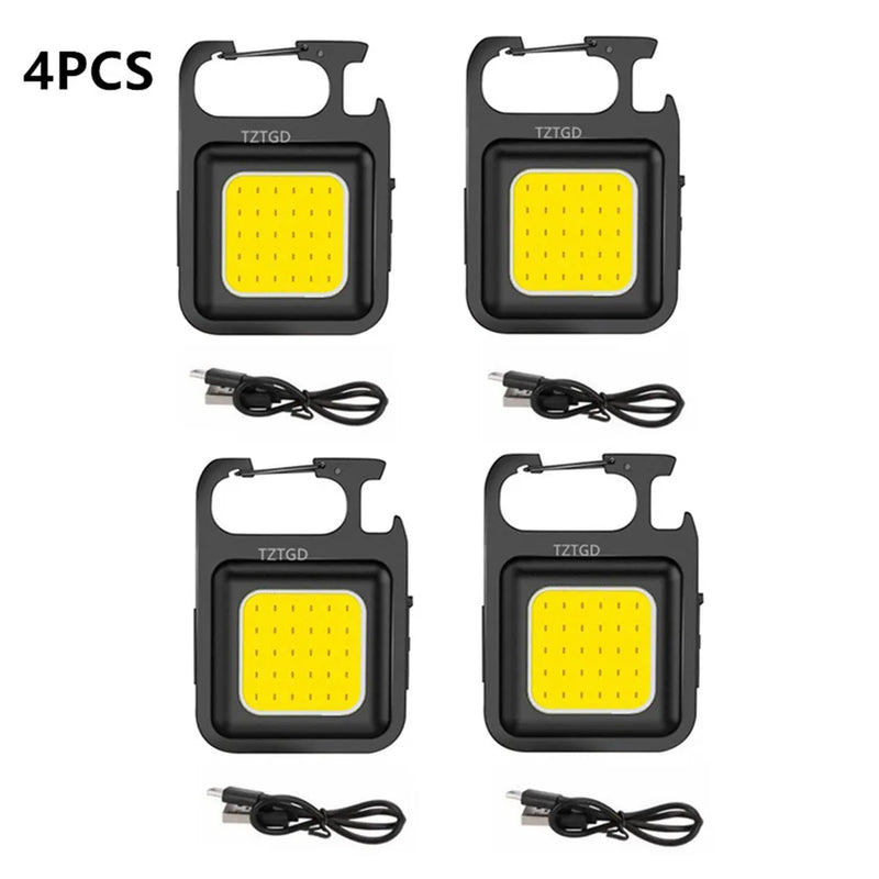 1-5PCS Mini 1500LM LED Flashlight Work Light Portable Pocket Flashlight Keychains Torch USB Rechargeable For Outdoor Camping