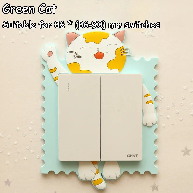 Lovely Cartoon Switch Stickers Luminous Socket Protective Cover Home Waterproof Wall Sticker Decorative Animal Switch Decoration