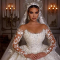 Customized Luxury Wedding Dresses Long Sleeves Sequins - View 2 | SAMAG
