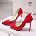 New women's Pumps Female Fashion Patent Leather Sexy Pointed Toe high heels Large size work shoes Wedding Shoes Size 44